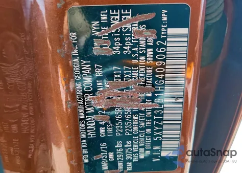 2017 Hyundai Santa Fe Sport from USA, damaged, VIN 5XYZT3LB1HG409062